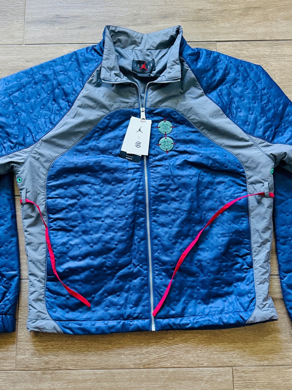 Sz LG Jordan x Clot Collab Men’s Track Jacket Water Resistant Quilted DJ9742-414